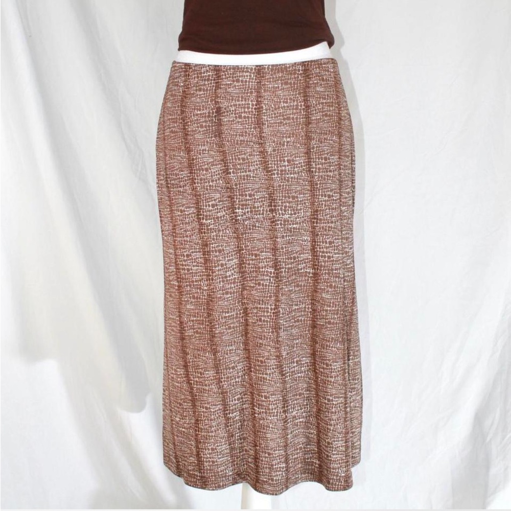 New York & Company Brown Textured Maxi Skirt